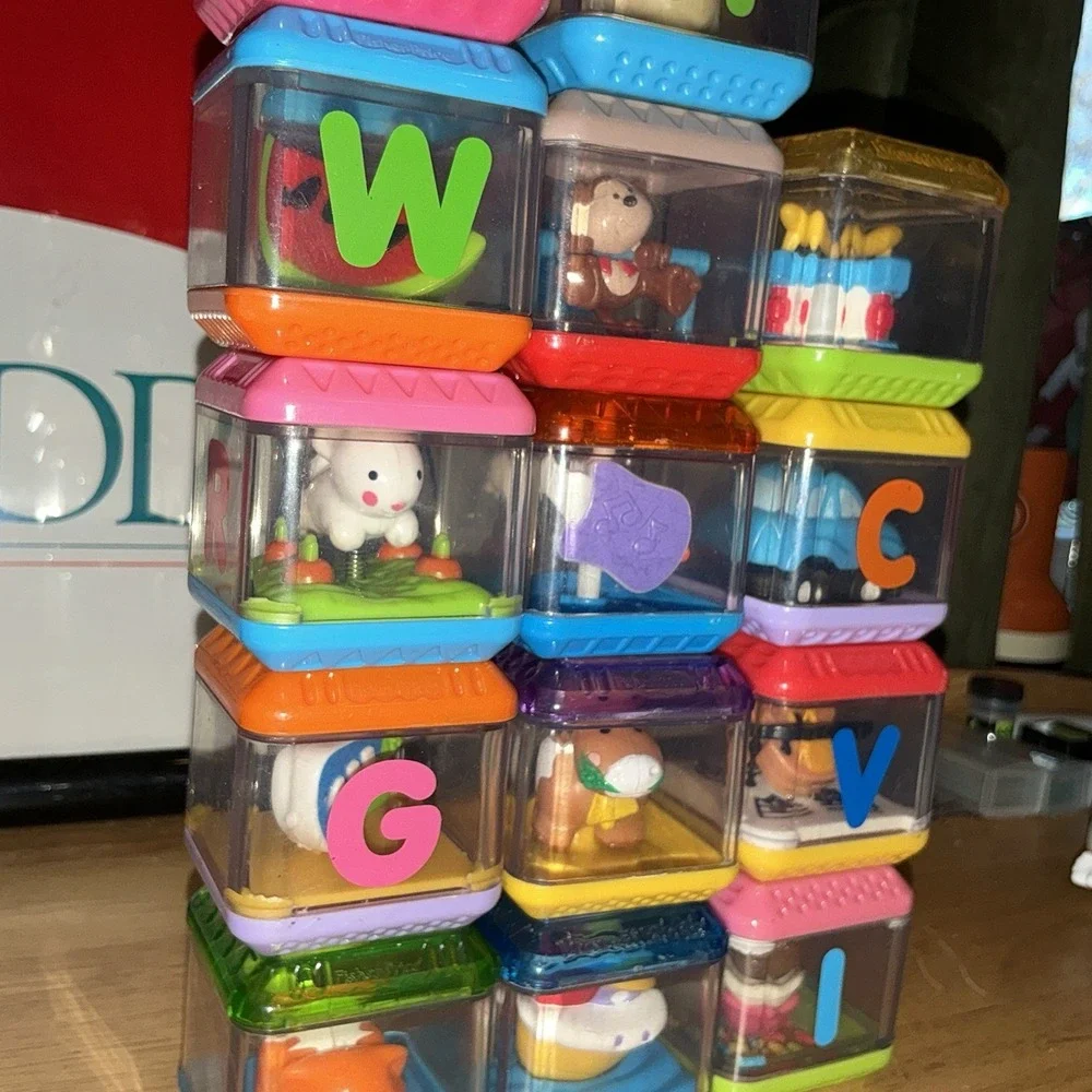 Lot of 14 Peek A Blocks‎ Fisher Price Sensory Toys Baby Toddler Early Learning